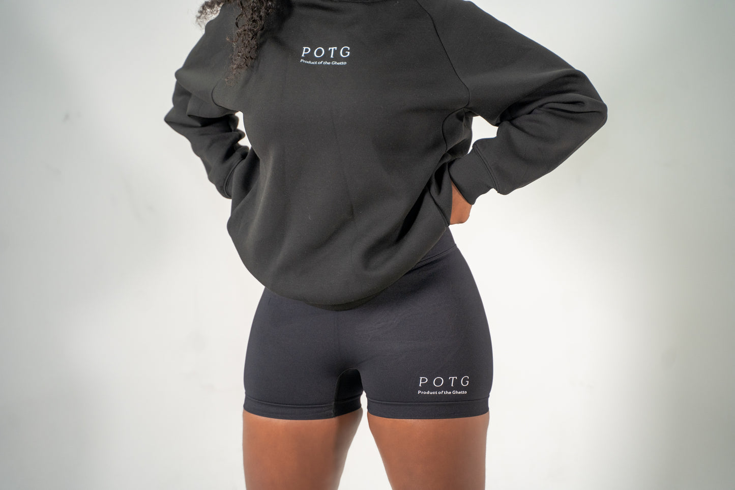 POTG Black Yoga Shorts